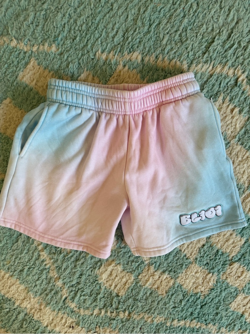 RBX Pastel Pink & Blue Ombre Athletic Shorts: Size Youth Medium